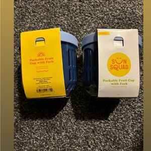 Sun Squad Packable Fruit Cup with Fork - Blue